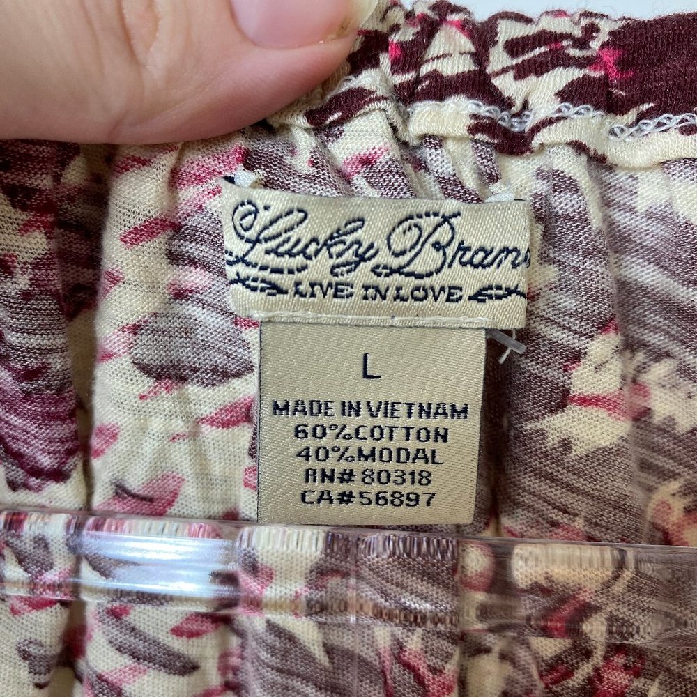 NWT Lucky Brand 3/4 Sleeve Printed Cotton Top - Picture 2 of 6
